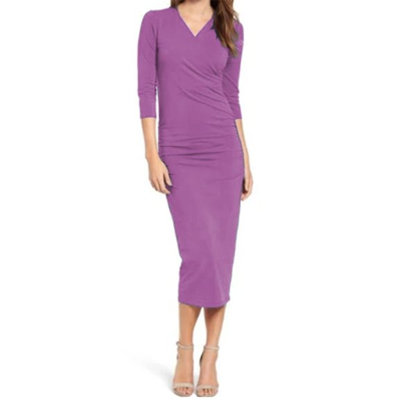 🌟FREE with purchase🌟 American Dream V-Neck Fitted Midi Dress - Size XS - Picture 13 of 14